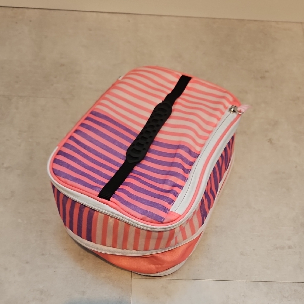 Striped Pink and Purple Lunch Bag